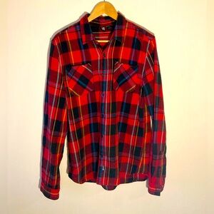 Rusty Medium Long Sleeve Button-Up Flannel Shirt